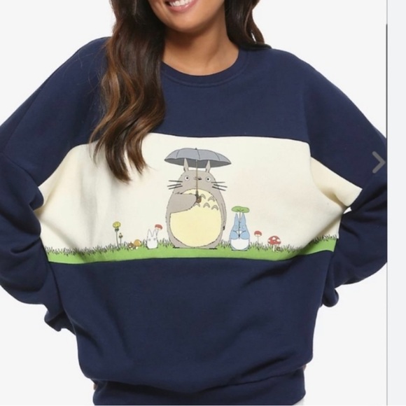Hot Topic Tops - My Neighbor Totoro Navy Blue White Striped Sweatshirt Top Small